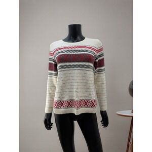 Talbots‎ Petites Fair Isle Knit Sweater Cashmere Blend Nordic SP